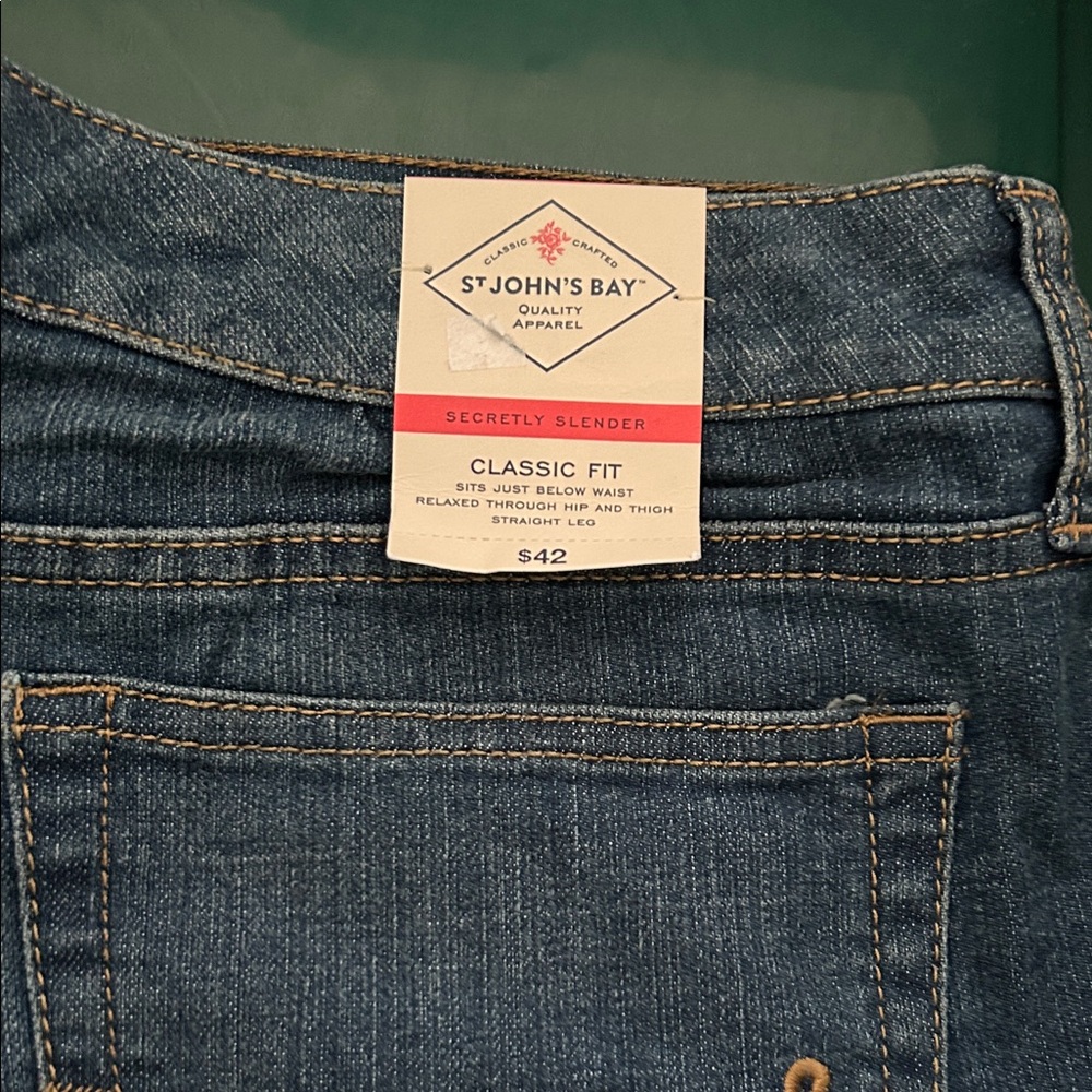 St. John's Bay Women's Straight Leg Jeans - Classic Blue